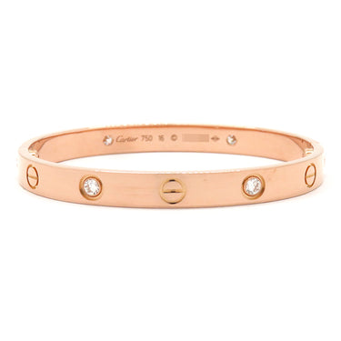 カルティエ Cartier LOVE ラブブレス ハーフダイヤ 4Pダイヤ B6069916 ピンクゴールド K18PG ダイヤモンド #16 ブレスレット 750PG RG 18K 18金