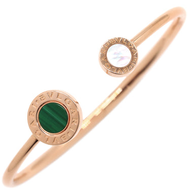 ブルガリ BVLGARI ブルガリブルガリ ローズゴールド K18RG ホワイトマザーオブパール マラカイト 14038 ブレスレット シェル マラカイト