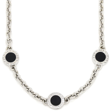 ブルガリ BVLGARI ブルガリブルガリ オニキス3P ブラックXホワイトゴールド K18WG オニキス ネックレス 18K 750 18金