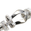 フレッド FRED フォース10 MM ハーフ ダイヤモンド シルバーXホワイトゴールド K18WG ダイヤモンド ステンレスケーブル メタル ＃15 ブレスレット