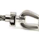 フレッド FRED フォース10 MM ハーフ ダイヤモンド シルバーXホワイトゴールド K18WG ダイヤモンド ステンレスケーブル メタル ＃15 ブレスレット