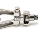 フレッド FRED フォース10 MM ハーフ ダイヤモンド シルバーXホワイトゴールド K18WG ダイヤモンド ステンレスケーブル メタル ＃15 ブレスレット