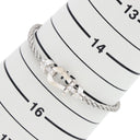 フレッド FRED フォース10 MM ハーフ ダイヤモンド シルバーXホワイトゴールド K18WG ダイヤモンド ステンレスケーブル メタル ＃15 ブレスレット