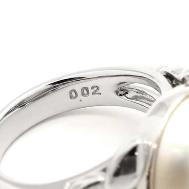 TASAKI TASAKI マベパールリング ホワイトゴールド K18WG パール ダイヤモンド リング 指輪 ホワイトゴールド 真珠 2Pダイヤ 10号