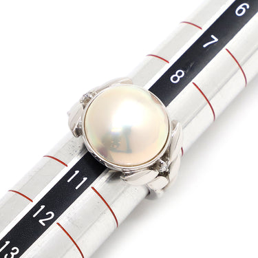 TASAKI TASAKI マベパールリング ホワイトゴールド K18WG パール ダイヤモンド リング 指輪 ホワイトゴールド 真珠 2Pダイヤ 10号
