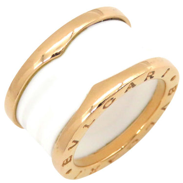 ブルガリ BVLGARI ビーゼロワン B-zero1 4バンドリング 345832 ピンクゴールド×ホワイト K18PG セラミック #50(JP10) リング 指輪 白 750PG 18金 10号