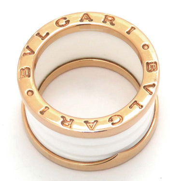 ブルガリ BVLGARI ビーゼロワン B-zero1 4バンドリング 345832 ピンクゴールド×ホワイト K18PG セラミック #50(JP10) リング 指輪 白 750PG 18金 10号