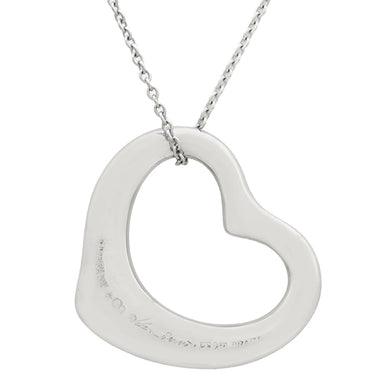 ティファニー Tiffany & Co オープンハート パヴェダイヤ プラチナシルバー Pt950 ダイヤモンド ネックレス エルサペレッティ 18K T&Co.
