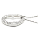 ティファニー Tiffany & Co オープンハート パヴェダイヤ プラチナシルバー Pt950 ダイヤモンド ネックレス エルサペレッティ 18K T&Co.