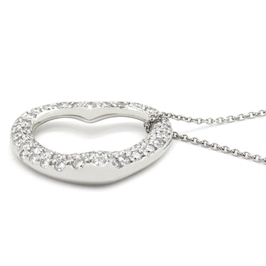 ティファニー Tiffany & Co オープンハート パヴェダイヤ プラチナシルバー Pt950 ダイヤモンド ネックレス エルサペレッティ 18K T&Co.