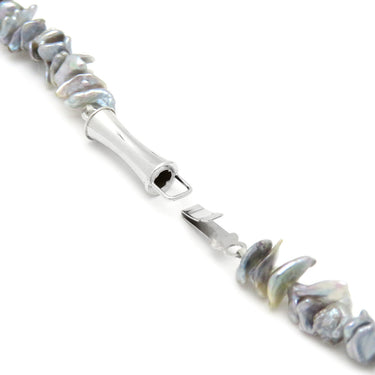 山本真理 MARI YAMAMOTO パールネックレス パールホワイトXグレー パール K14WG ネックレス シルバー金具 真珠 1粒 ケシパール