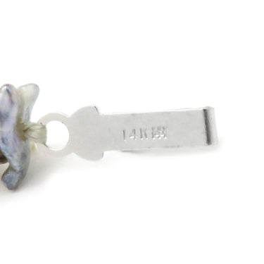 山本真理 MARI YAMAMOTO パールネックレス パールホワイトXグレー パール K14WG ネックレス シルバー金具 真珠 1粒 ケシパール