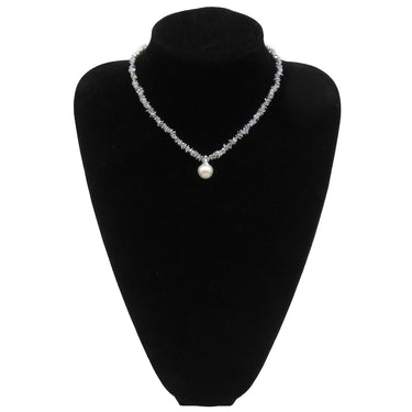 山本真理 MARI YAMAMOTO パールネックレス パールホワイトXグレー パール K14WG ネックレス シルバー金具 真珠 1粒 ケシパール