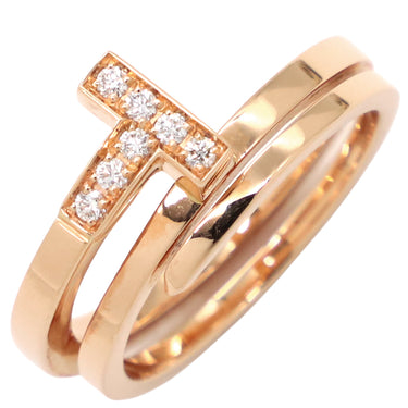 ティファニー Tiffany & Co Tスクエア ラップ ピンクゴールド K18PG ダイヤモンド リング 指輪 AU750 18K ダイヤモンド 16.5号