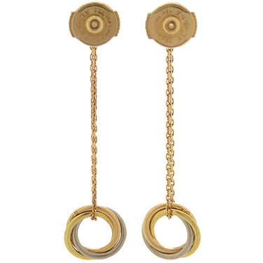 カルティエ Cartier トリニティ ダイヤ ホワイトゴールドXイエローゴールドXピンクゴールド K18YG K18PG K18WG ピアス ドロップ 1P 750 18K