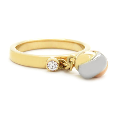 カルティエ Cartier ベビートリニティ ボール イエローゴールドXホワイトゴールドXピンクゴールド K18YG K18WG K18PG ダイヤモンド #52(JP12) リング 指輪 ダイヤモンド 1P 3色 スイング 12号