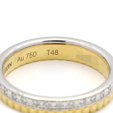 ブシュロン BOUCHERON キャトル ラディアント リング ハーフ フルパヴェ ホワイトゴールドXゴールド K18YG K18WG ダイヤモンド #T48 リング 指輪 18K 750 18金 K18WG×K18YG 8号