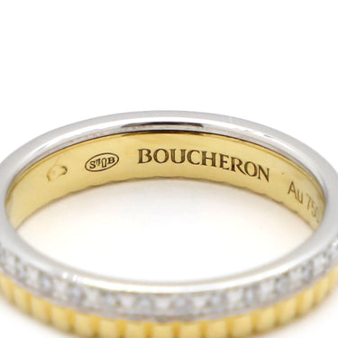 ブシュロン BOUCHERON キャトル ラディアント リング ハーフ フルパヴェ ホワイトゴールドXゴールド K18YG K18WG ダイヤモンド #T48 リング 指輪 18K 750 18金 K18WG×K18YG 8号