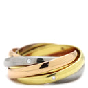 カルティエ Cartier トリニティ6連 ダイヤ ホワイトゴールドXイエローゴールドXピンクゴールド K18WG K18YG K18PG ダイヤモンド #49(JP9) リング 指輪 15石 3カラー 10号