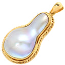 ノンブランド NON BRAND マベパール イエローゴールド K18YG パール ペンダントトップ ハーフパール ネックレストップ