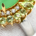 ノンブランド NON BRAND カルセドニー リング プラチナシルバー Pt900 K18YG カルセドニー トルマリン ペリドット ダイヤモンド リング 指輪 グリーン 緑 11号