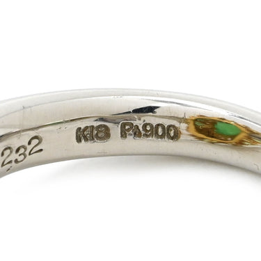 ノンブランド NON BRAND カルセドニー リング プラチナシルバー Pt900 K18YG カルセドニー トルマリン ペリドット ダイヤモンド リング 指輪 グリーン 緑 11号