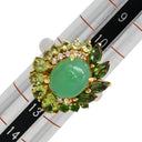 ノンブランド NON BRAND カルセドニー リング プラチナシルバー Pt900 K18YG カルセドニー トルマリン ペリドット ダイヤモンド リング 指輪 グリーン 緑 11号