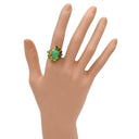 ノンブランド NON BRAND カルセドニー リング プラチナシルバー Pt900 K18YG カルセドニー トルマリン ペリドット ダイヤモンド リング 指輪 グリーン 緑 11号