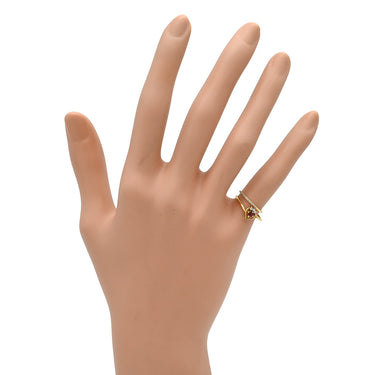 ノンブランド NON BRAND ルビー ダイヤ リング イエローゴールド×レッド K18YG ルビー ダイヤモンド リング 指輪 Au750 18K 18金 レッド 赤 2連 2重 2セット ピンキーリング 4号