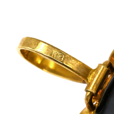 ノンブランド NON BRAND カメオ イエローゴールド K18YG メノウ ブローチ 彫刻 ペンダントトップ