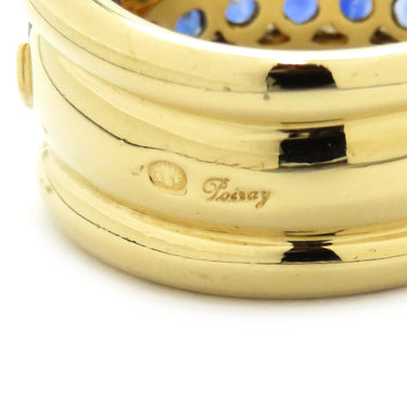 ポアレ Poiray サファイア ダイヤリング サファイアブルー×ダイヤ×イエローゴールド K18YG サファイア ダイヤモンド リング 指輪 K18YG 750  14.5号