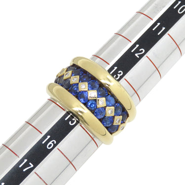 ポアレ Poiray サファイア ダイヤリング サファイアブルー×ダイヤ×イエローゴールド K18YG サファイア ダイヤモンド リング 指輪 K18YG 750  14.5号