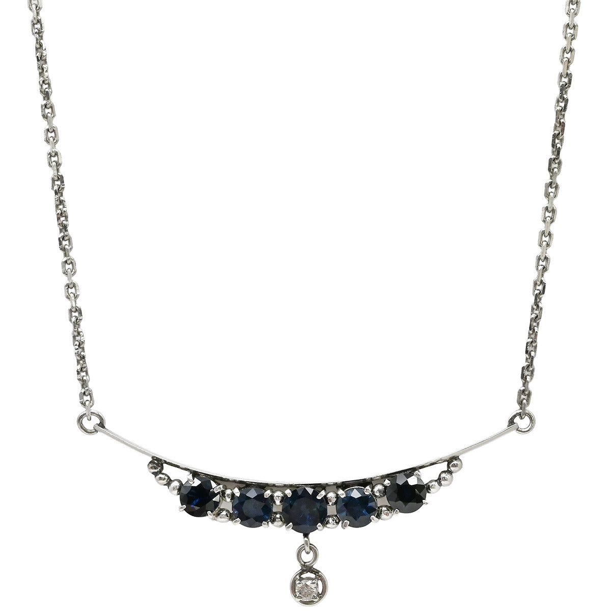 ノンブランド NON BRAND サファイア ダイヤ ペンダント プラチナ