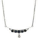 ノンブランド NON BRAND サファイア ダイヤ ペンダント プラチナシルバー Pt900 サファイア ダイヤモンド Pt850(チェーン) ネックレス