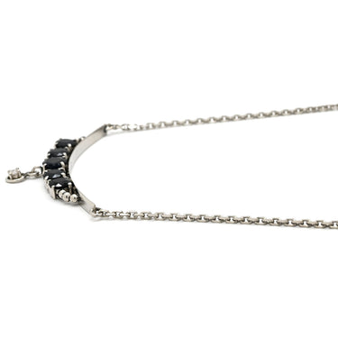 ノンブランド NON BRAND サファイア ダイヤ ペンダント プラチナシルバー Pt900 サファイア ダイヤモンド Pt850(チェーン) ネックレス