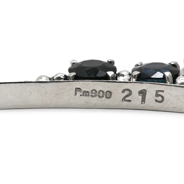 ノンブランド NON BRAND サファイア ダイヤ ペンダント プラチナシルバー Pt900 サファイア ダイヤモンド Pt850(チェーン) ネックレス