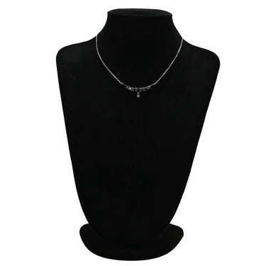 ノンブランド NON BRAND サファイア ダイヤ ペンダント プラチナシルバー Pt900 サファイア ダイヤモンド Pt850(チェーン) ネックレス