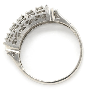 ノンブランド NON BRAND ダイヤリング プラチナシルバー Pt900 ダイヤモンド リング 指輪 5P 5粒 一文字 8.5号