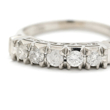 ノンブランド NON BRAND ダイヤリング プラチナシルバー Pt900 ダイヤモンド リング 指輪 5P 5粒 一文字 8.5号