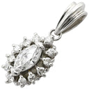 ノンブランド NON BRAND ダイヤ プラチナシルバー Pt900 ダイヤモンド ペンダントトップ マーキスカット