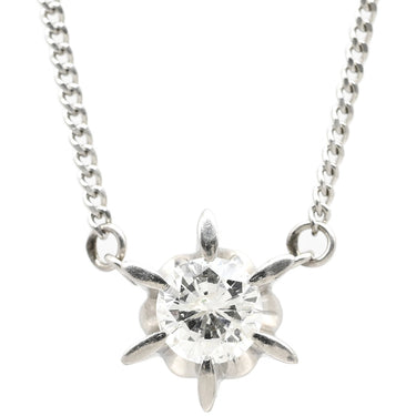 ノンブランド NON BRAND ダイヤペンダント プラチナシルバー Pt ダイヤモンド Pt850(チェーン) ネックレス 1P 1粒