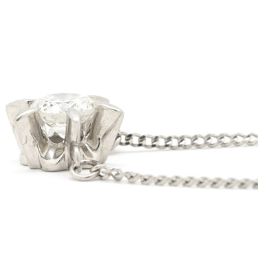 ノンブランド NON BRAND ダイヤペンダント プラチナシルバー Pt ダイヤモンド Pt850(チェーン) ネックレス 1P 1粒