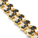 ノンブランド NON BRAND サファイア ダイヤ チェーン イエローゴールド K18YG サファイア ダイヤモンド ネックレス 750 18K