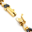 ノンブランド NON BRAND サファイア ダイヤ チェーン イエローゴールド K18YG サファイア ダイヤモンド ネックレス 750 18K