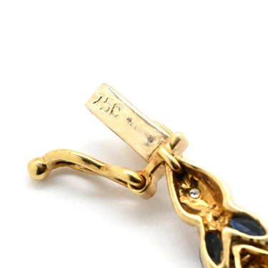 ノンブランド NON BRAND サファイア ダイヤ チェーン イエローゴールド K18YG サファイア ダイヤモンド ネックレス 750 18K