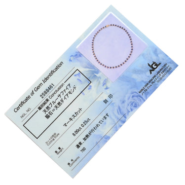 ノンブランド NON BRAND サファイア ダイヤ チェーン イエローゴールド K18YG サファイア ダイヤモンド ネックレス 750 18K