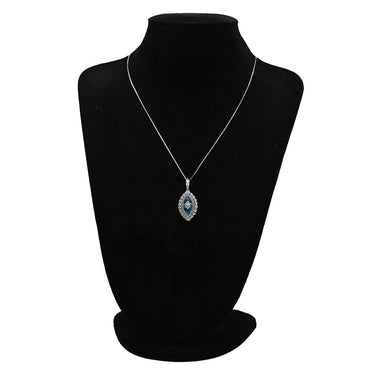 ノンブランド NON BRAND ブルートパーズ シェル ダイヤ ホワイトゴールド K18WG ブルートパーズ ダイヤモンド ペンダントトップ 青 ブルー 彫刻 ネックレストップ