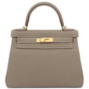 エルメス HERMES ケリー28 内縫い エトゥープ トゴ 2WAYバッグ ゴールド金具 グレージュ ショルダー