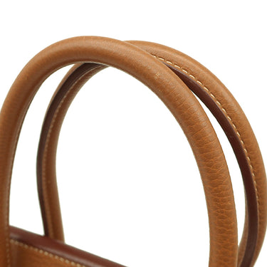 エルメス HERMES バーキン35 ゴールド トゴ ハンドバッグ シルバー金具 茶