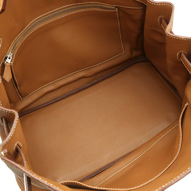 エルメス HERMES バーキン35 ゴールド トゴ ハンドバッグ シルバー金具 茶